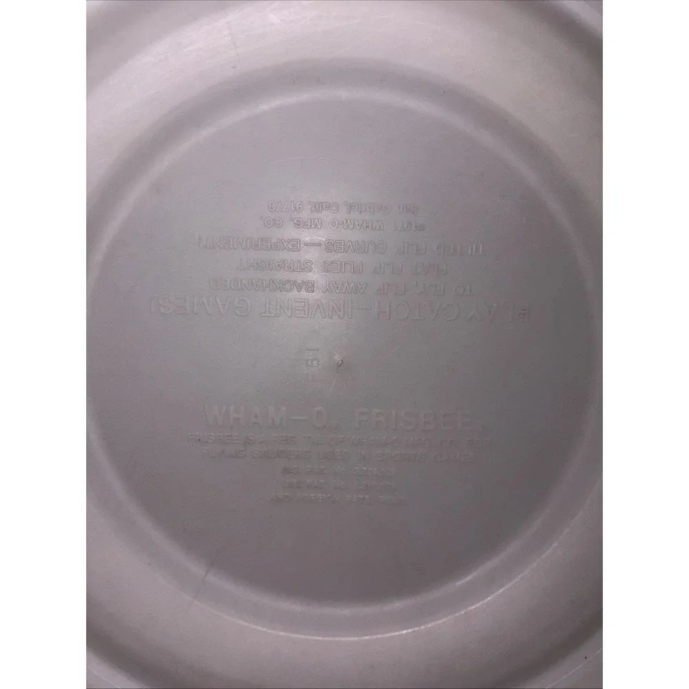 Vintage Wham-O Frisbee Regular Model White Blank Flight Rings San Gabriel CA